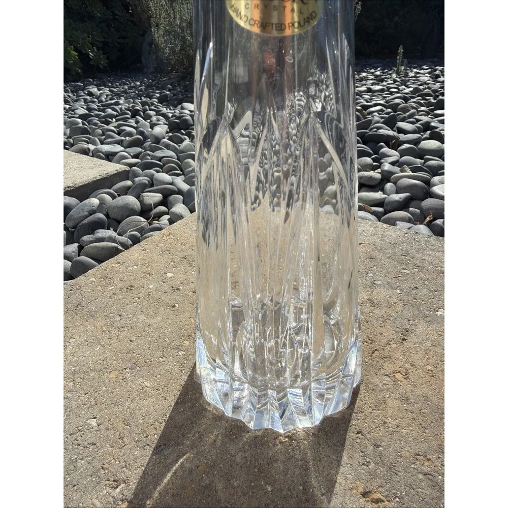 Vintage Block Crystal Decanter with Stopper - excellent cond. 16